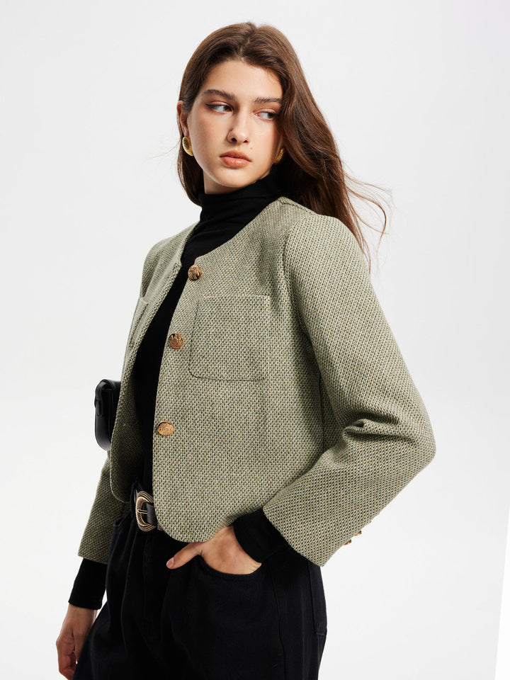 Luvik | Krage lommer Tweed jakke