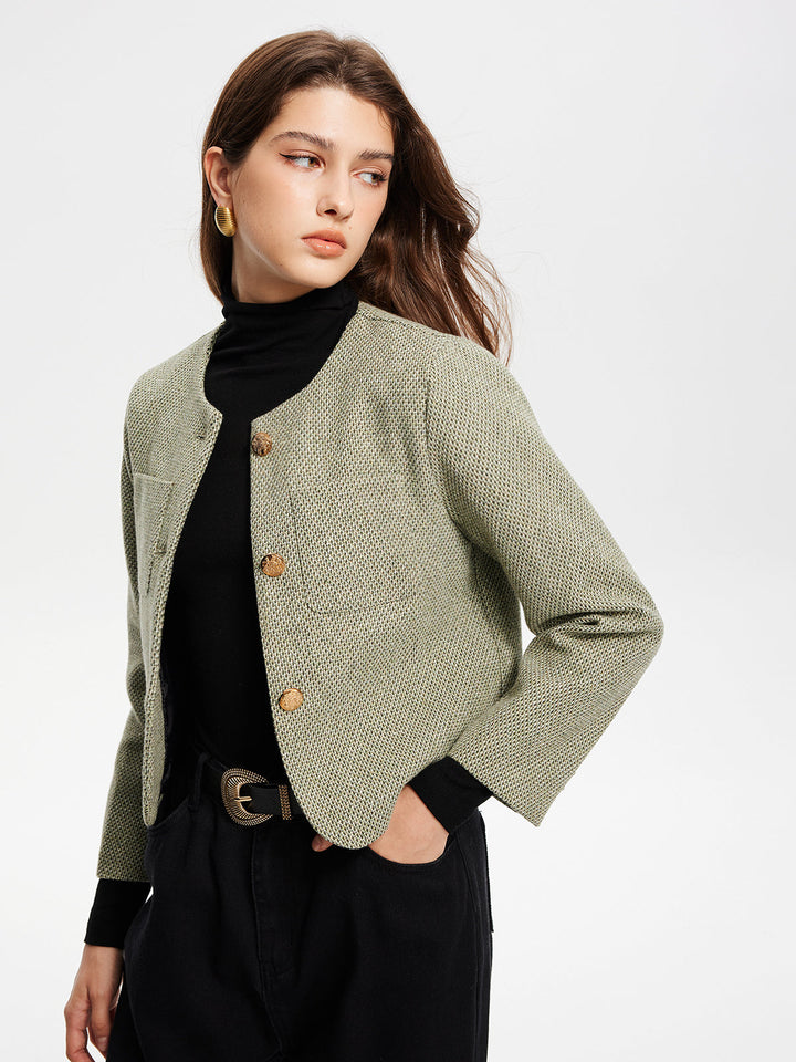 Luvik | Krage lommer Tweed jakke