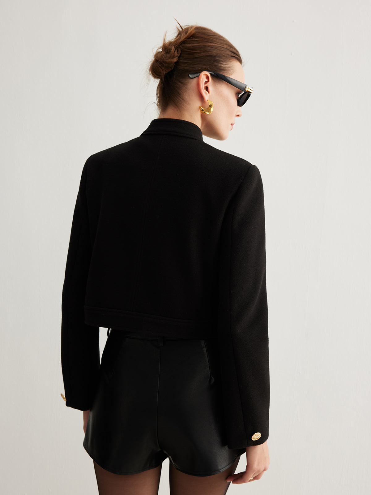 Luvik | Kauluspainike Tweed Lyhyt Takki