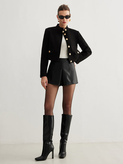 Luvik | Kauluspainike Tweed Lyhyt Takki