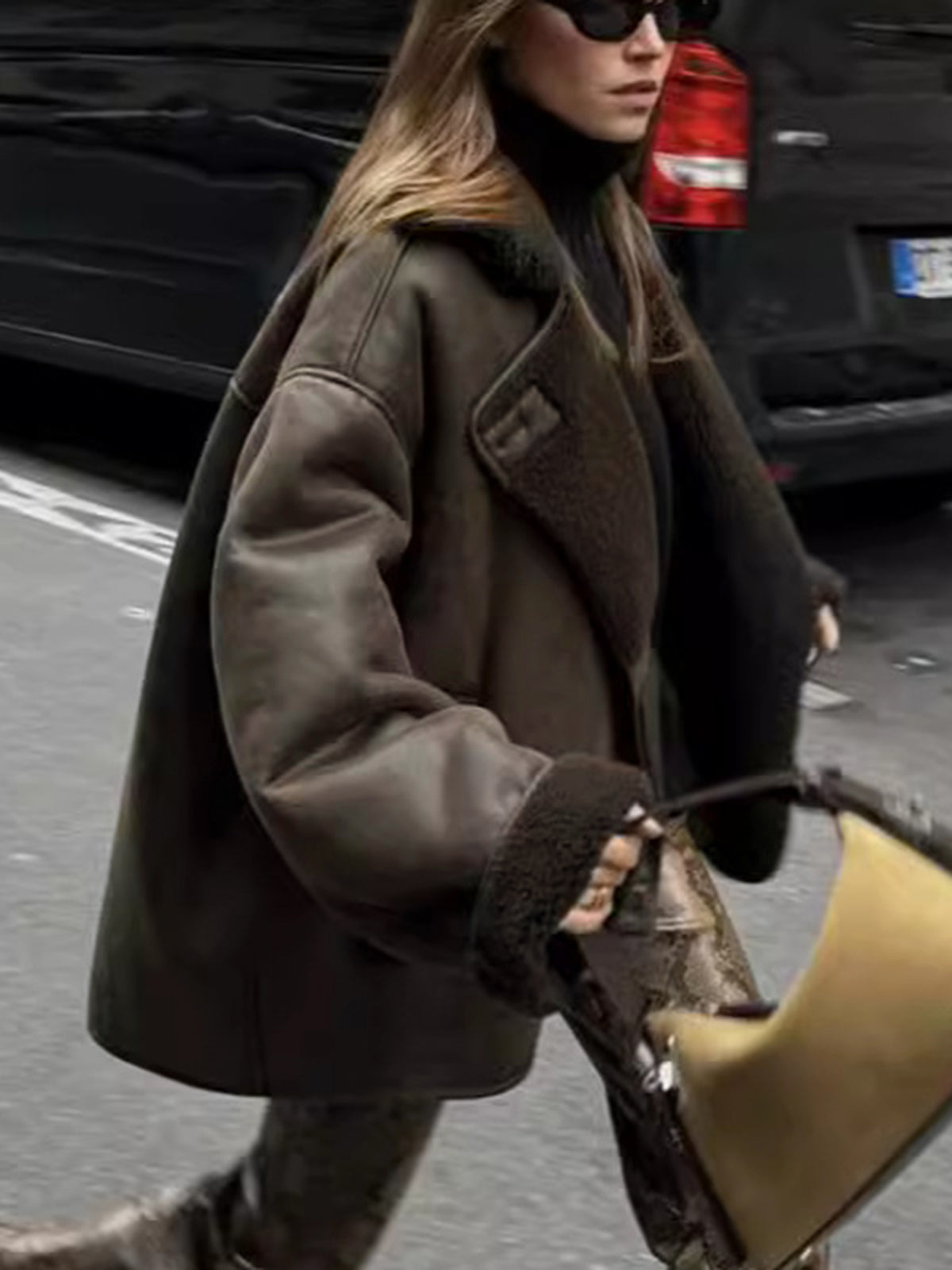 Luvik | Väärennetty Nahka Lämmin Takki