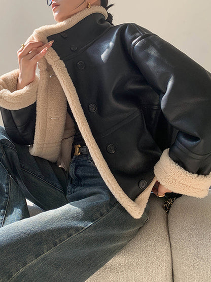 Luvik | Vuoritettu tekonahkatakki