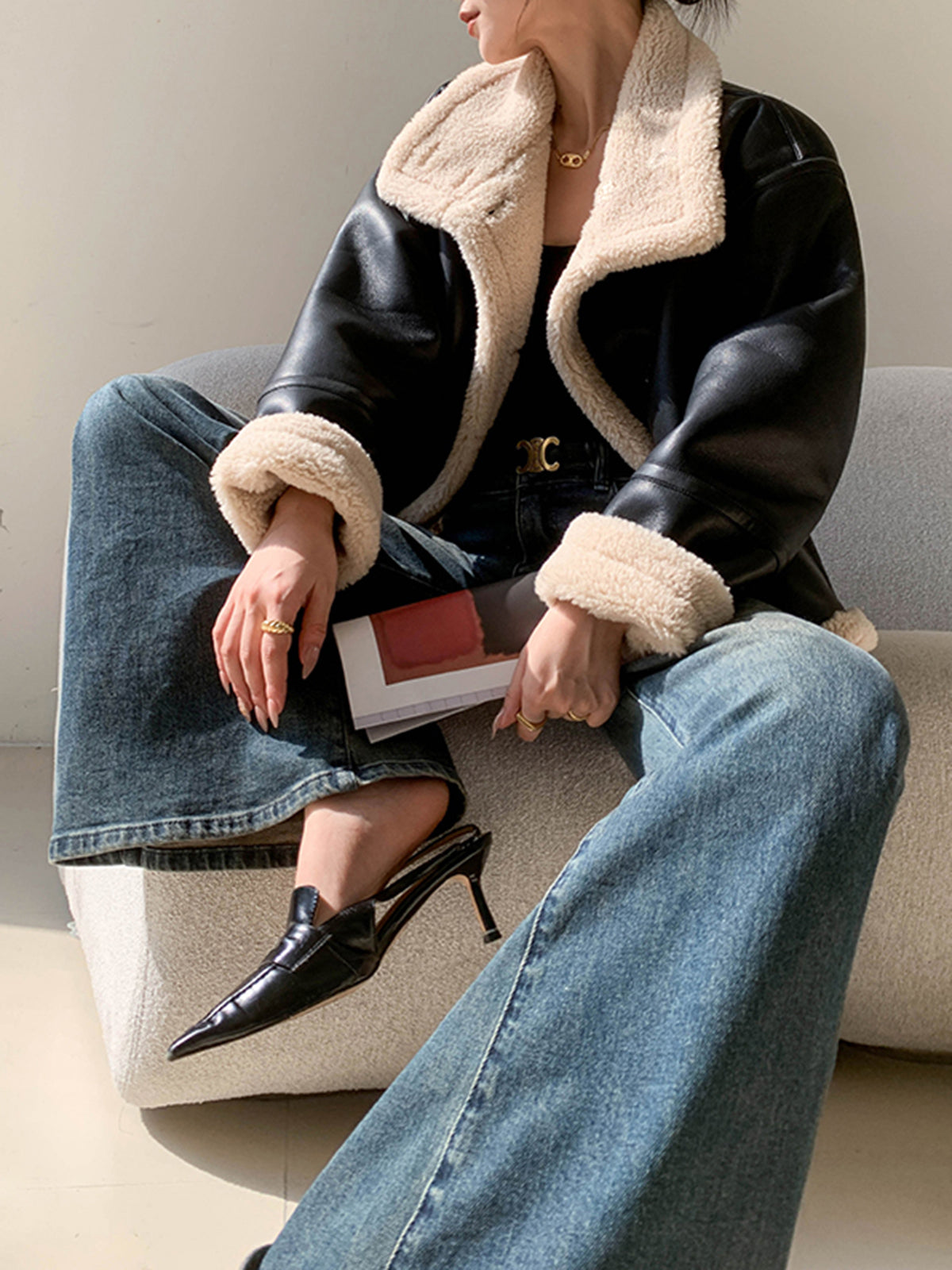 Luvik | Vuoritettu tekonahkatakki