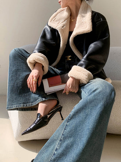 Luvik | Vuoritettu tekonahkatakki