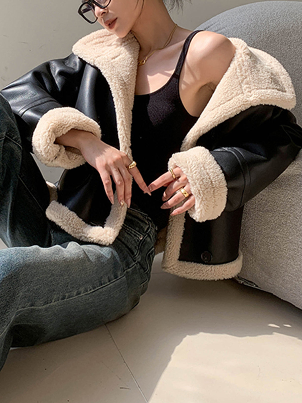 Luvik | Vuoritettu tekonahkatakki