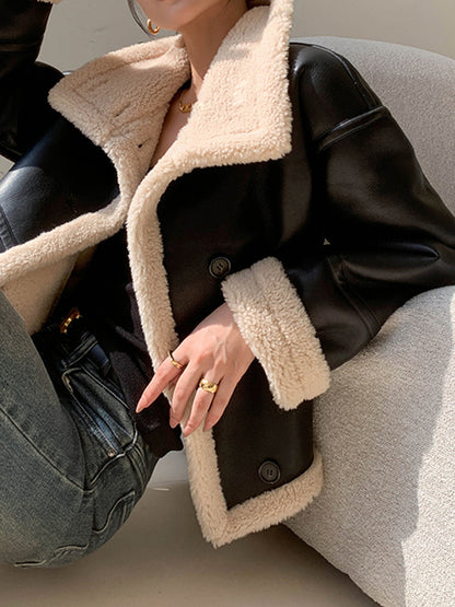 Luvik | Vuoritettu tekonahkatakki