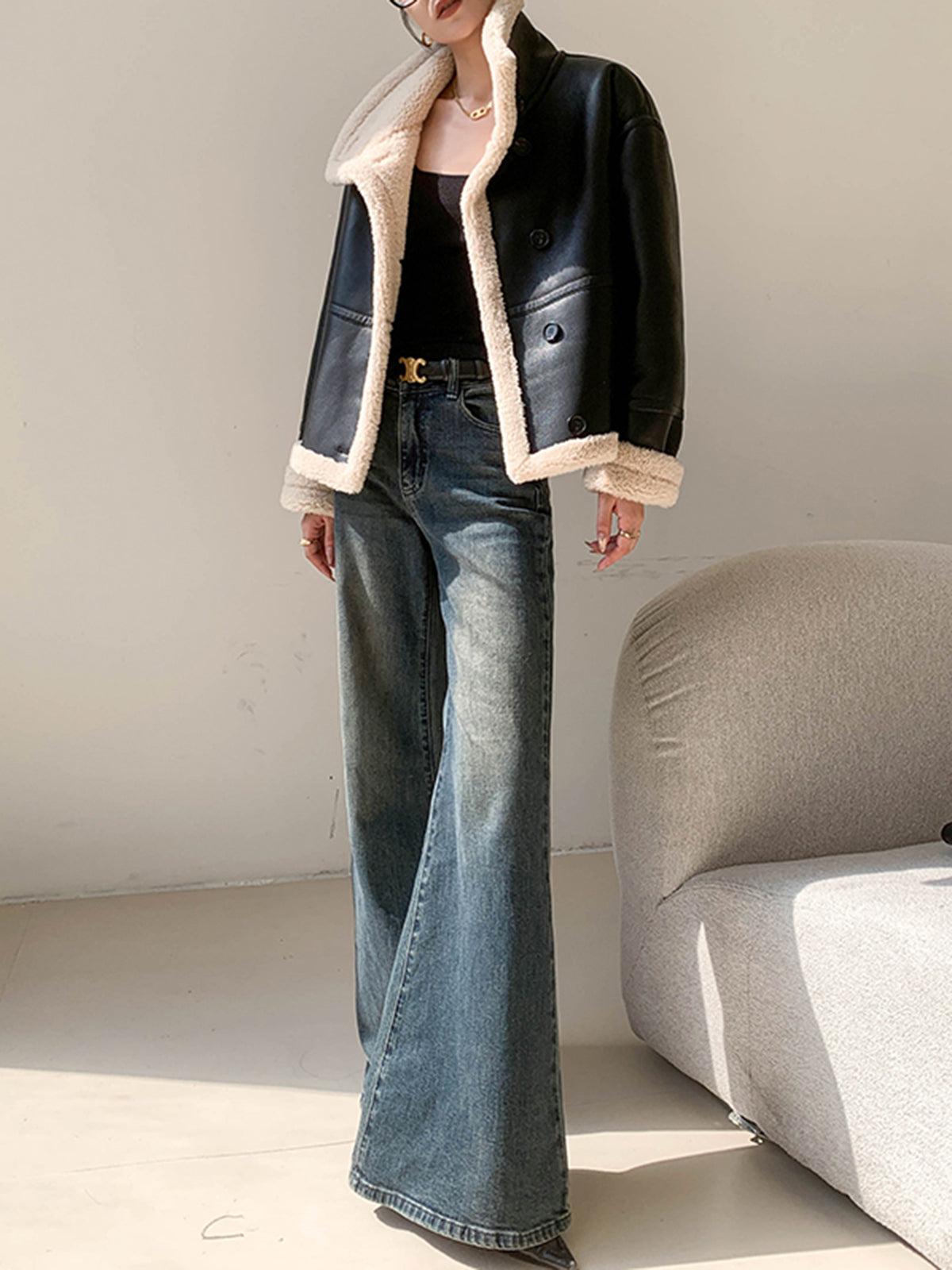 Luvik | Vuoritettu tekonahkatakki