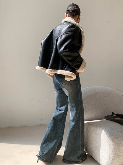 Luvik | Vuoritettu tekonahkatakki