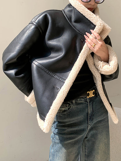 Luvik | Vuoritettu tekonahkatakki