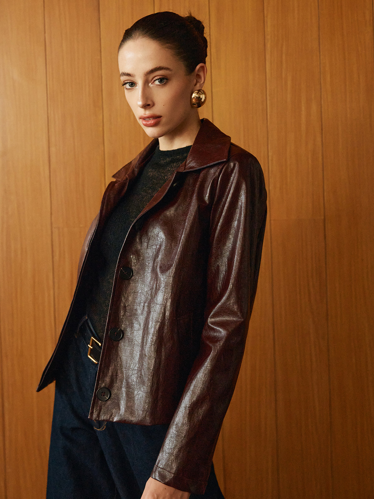 Luvik | Nahkahihnat Vetoketjupolo-takki