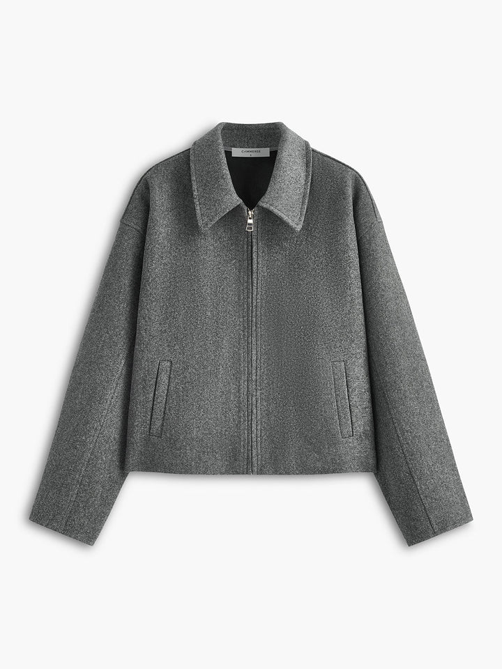 Luvik | Glidelås tweed jakke