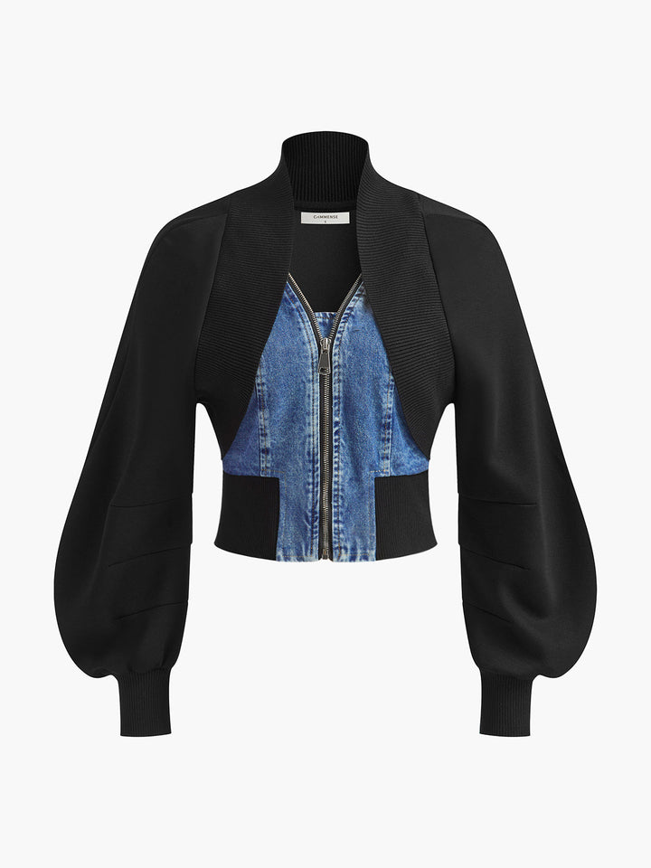 Luvik | Ermeløs Denim-panel Slim Jakke