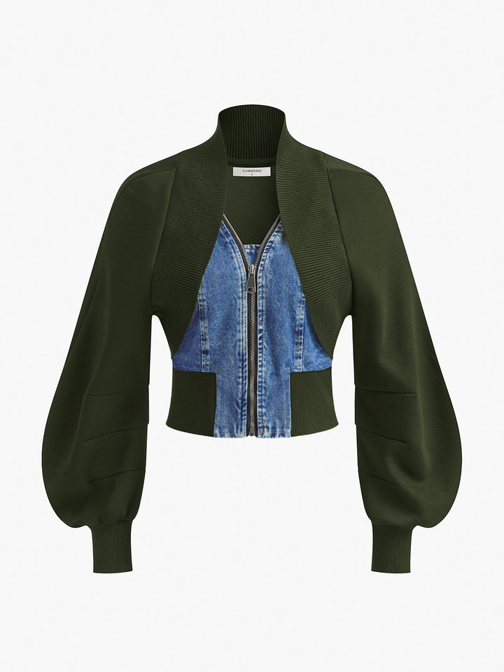 Luvik | Ermeløs Denim-panel Slim Jakke