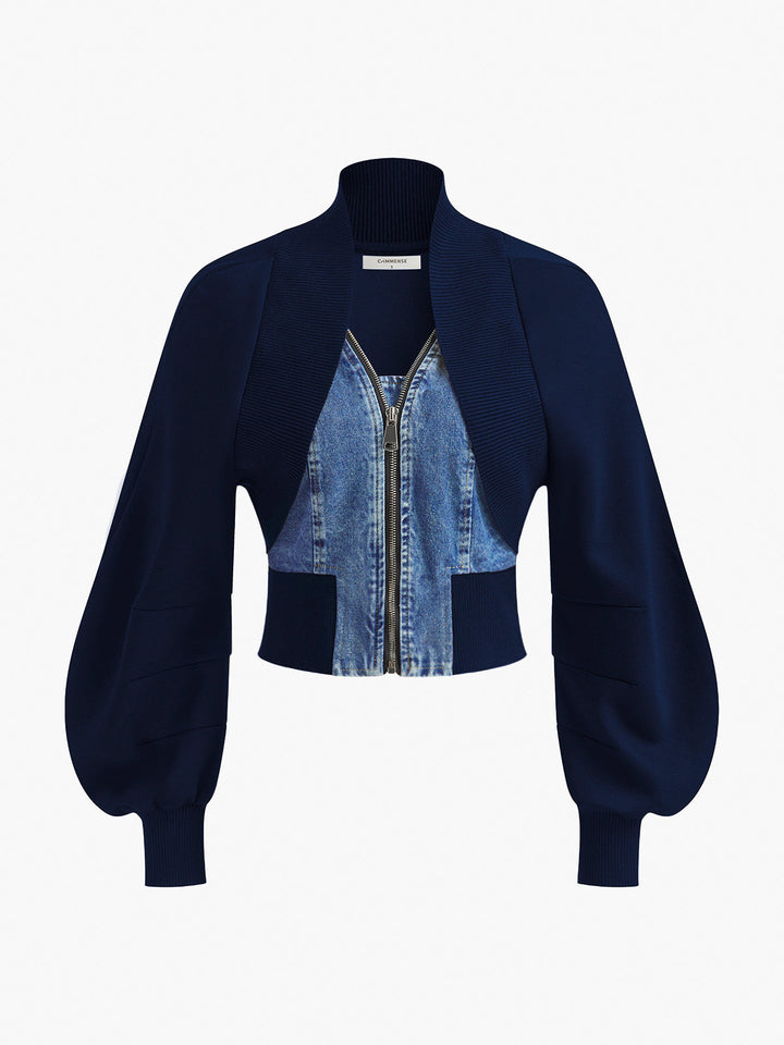 Luvik | Ermeløs Denim-panel Slim Jakke