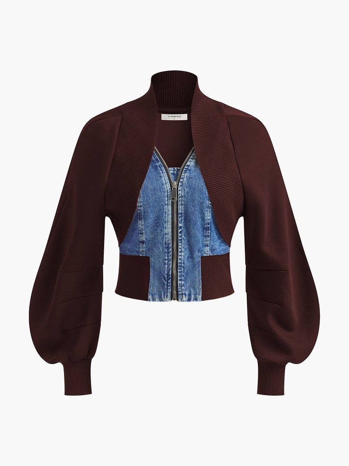Luvik | Ermeløs Denim-panel Slim Jakke
