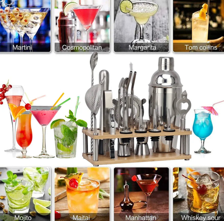 ShakerPro - Luksus 23-delt Cocktailsett for Bartendere Luvikno
