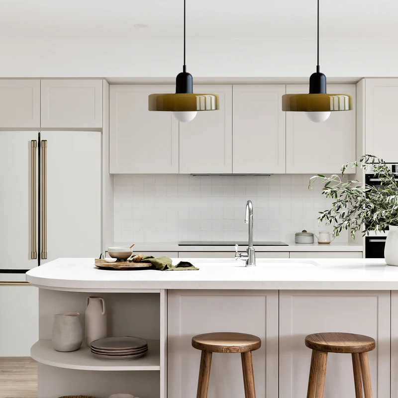 Bauhaus Inspirert Fargerik Glass Pendellampe Luvikno