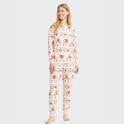 Luvik | Joulukeksit joulupyjama beige - Naisten