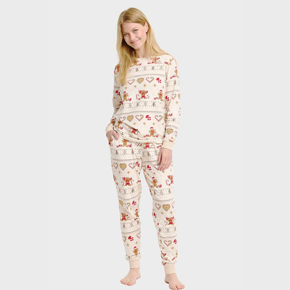 Luvik | Joulukeksit joulupyjama beige - Naisten