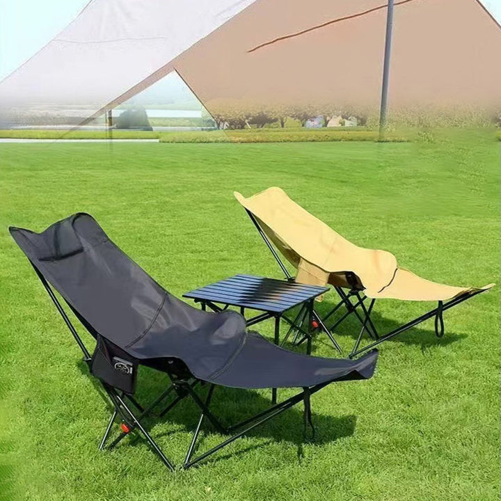 Moderne Industriell Oxford Stof Karbon Stål Sammenleggbar Camping Stol Ryggstøtte Fotstøtte For Utendørs Patio | Luvikno
