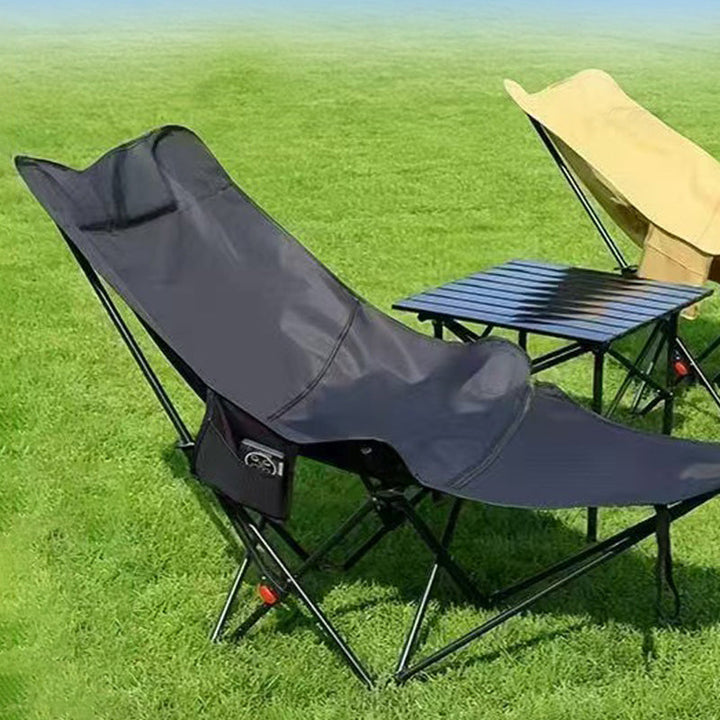Moderne Industriell Oxford Stof Karbon Stål Sammenleggbar Camping Stol Ryggstøtte Fotstøtte For Utendørs Patio | Luvikno