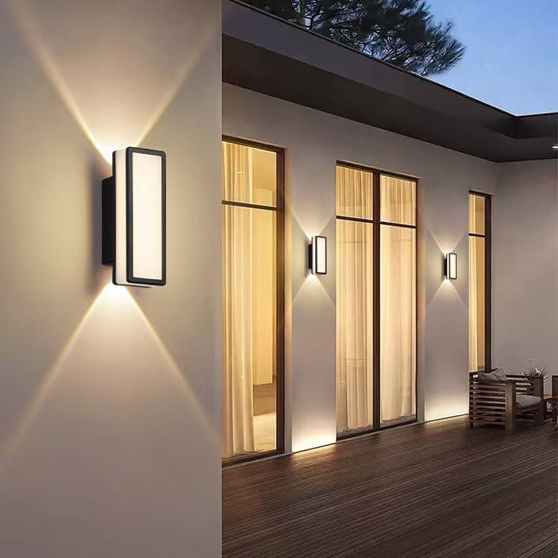Moderne enkelhet Aluminium akryl LED vanntett vegglampe for utendørs terrasser | Luvikno