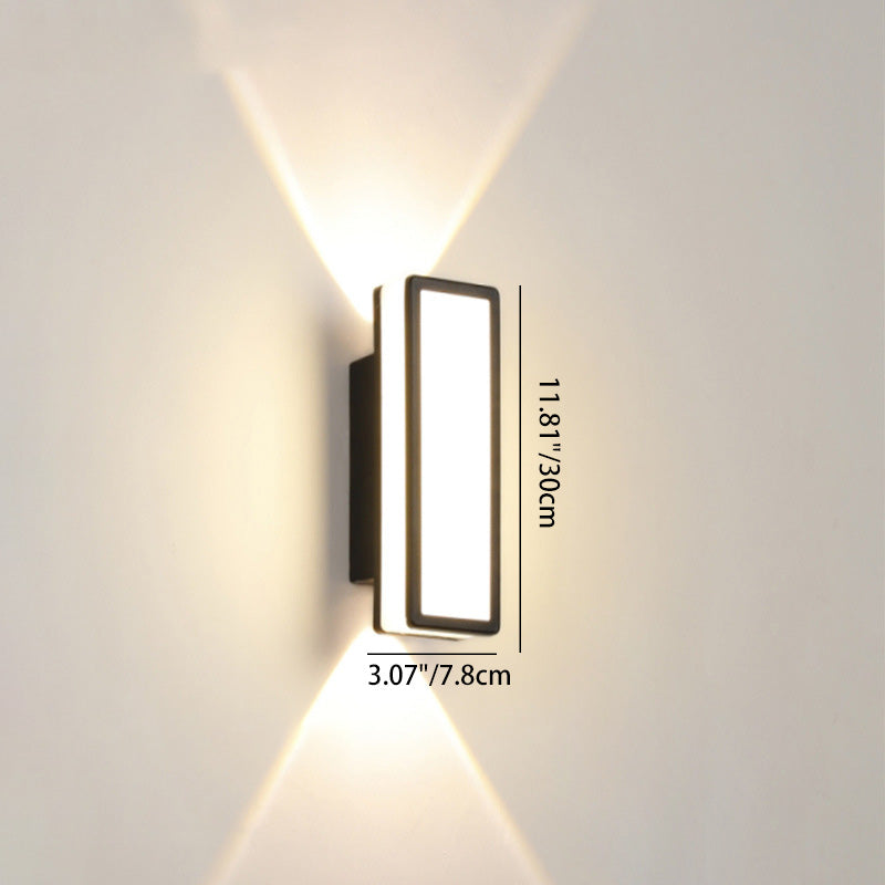 Moderne enkelhet Aluminium akryl LED vanntett vegglampe for utendørs terrasser | Luvikno