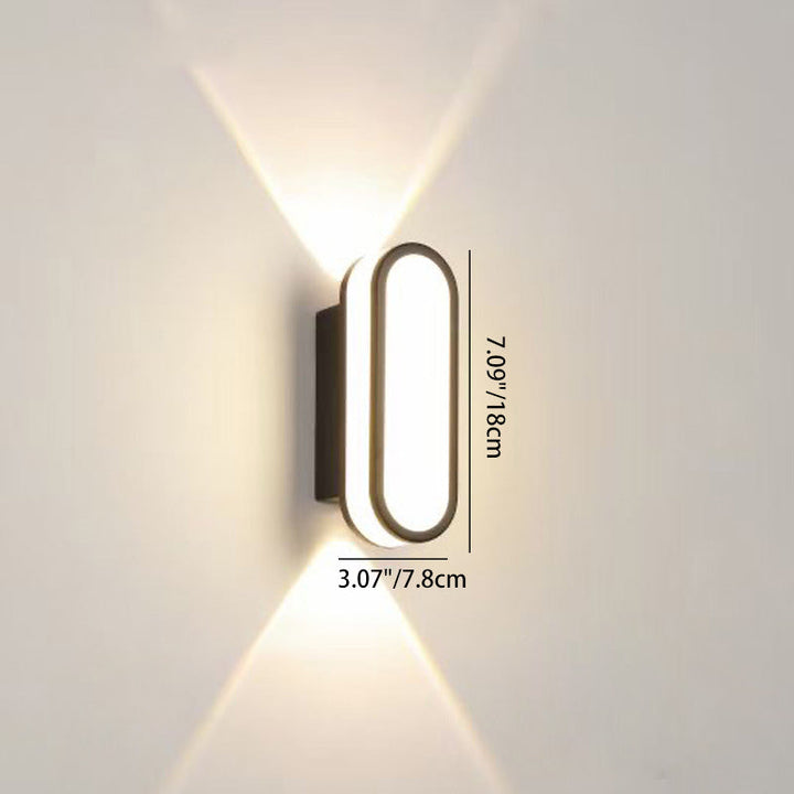 Moderne enkelhet Aluminium akryl LED vanntett vegglampe for utendørs terrasser | Luvikno