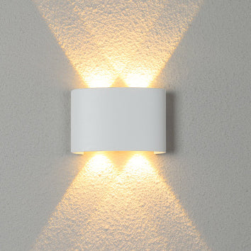 Moderne minimalistisk aluminium akryl vanntett LED vegglampe for utendørs terrasser | Luvikno