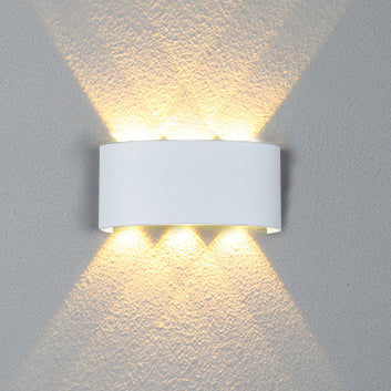 Moderne minimalistisk aluminium akryl vanntett LED vegglampe for utendørs terrasser | Luvikno