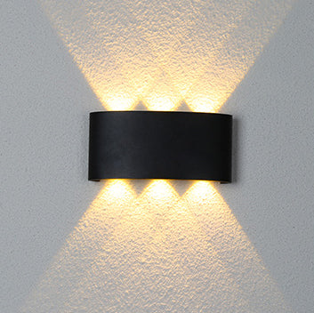 Moderne minimalistisk aluminium akryl vanntett LED vegglampe for utendørs terrasser | Luvikno