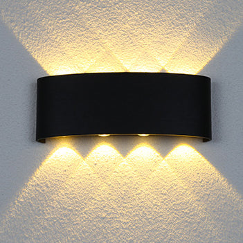 Moderne minimalistisk aluminium akryl vanntett LED vegglampe for utendørs terrasser | Luvikno