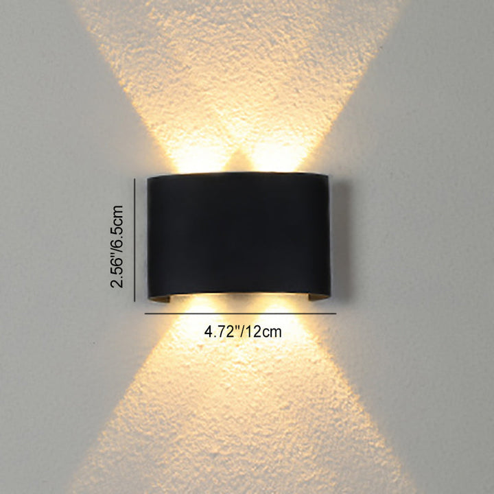 Moderne minimalistisk aluminium akryl vanntett LED vegglampe for utendørs terrasser | Luvikno