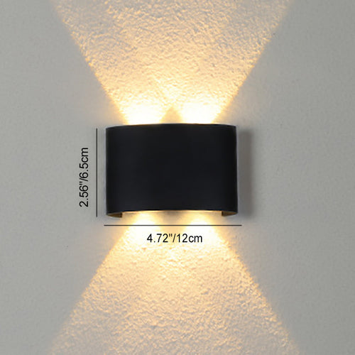 Moderne minimalistisk aluminium akryl vanntett LED vegglampe for utendørs terrasser | Luvikno