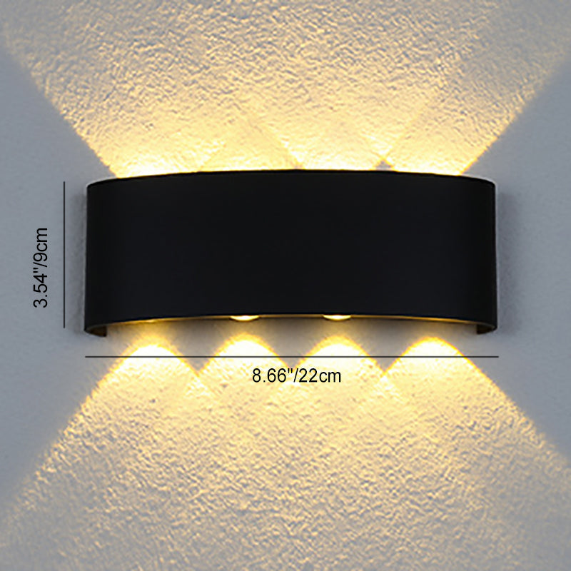 Moderne minimalistisk aluminium akryl vanntett LED vegglampe for utendørs terrasser | Luvikno