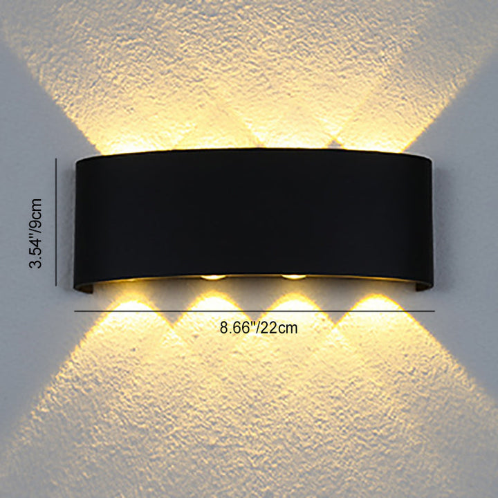 Moderne minimalistisk aluminium akryl vanntett LED vegglampe for utendørs terrasser | Luvikno