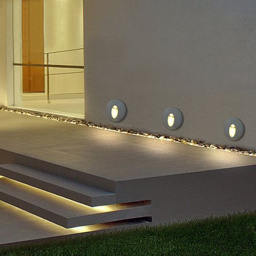 Moderne Art Deco Rund Firkant Aluminiums Vanntett LED Vegglampe For Gang | Luvikno