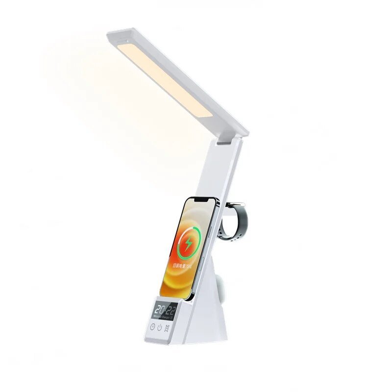 Luvikno | MultiLite Hub - 5-i-1 - Lampe - Trådløs lader - Praktisk vekkerklokke