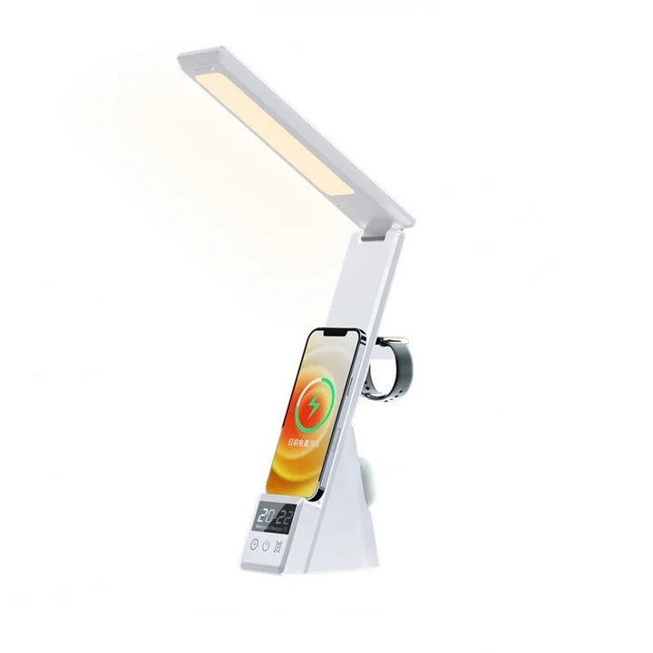 Luvikno | MultiLite Hub - 5-i-1 - Lampe - Trådløs lader - Praktisk vekkerklokke