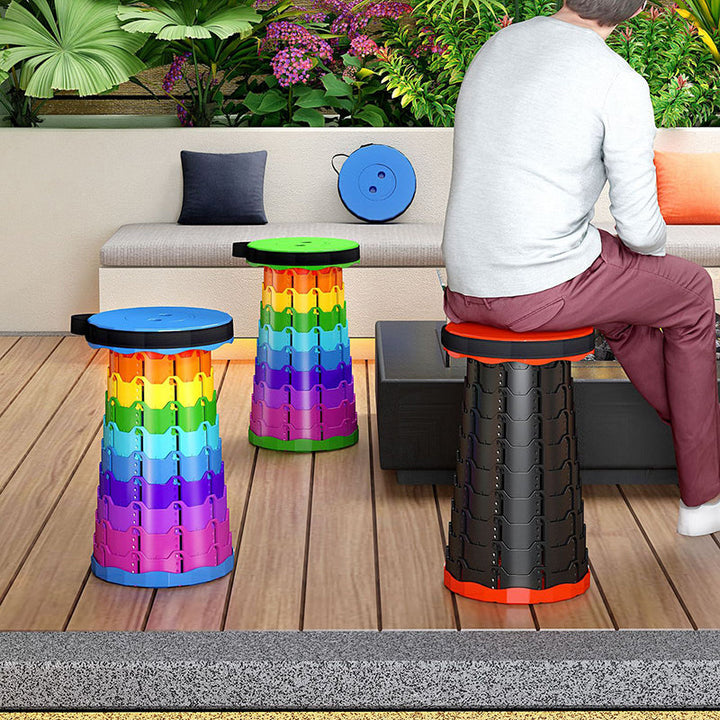 Moderne minimalistisk cylindrisk PP utvidbar sammenleggbart krakk for utendørs | Luvikno