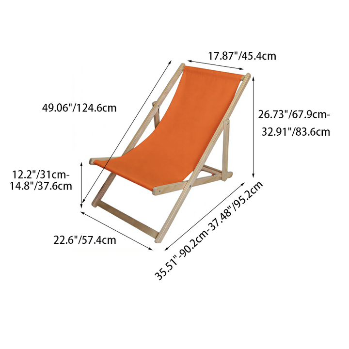 Moderne Minimalistisk Rektangulær Oxford Stoff Solid Furu Utendørs Strandstol Sammenleggbar Recliner Ryggstøtte For Utendørs | Luvikno