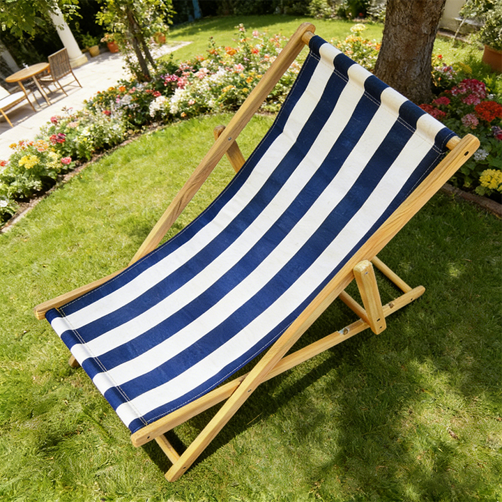 Moderne Minimalistisk Rektangulær Oxford Stoff Solid Furu Utendørs Strandstol Sammenleggbar Recliner Ryggstøtte For Utendørs | Luvikno