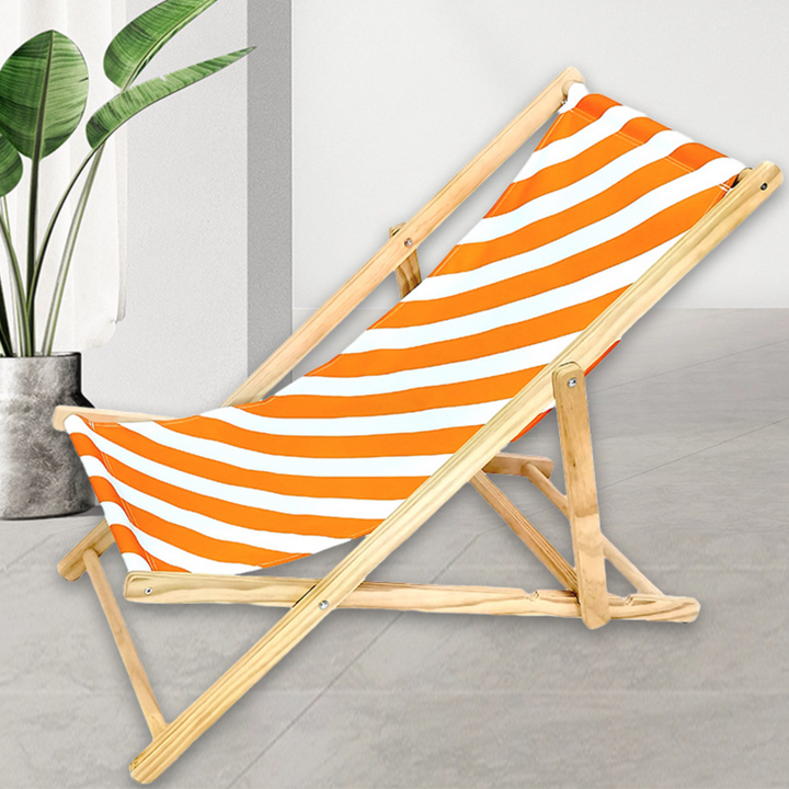 Moderne Minimalistisk Rektangulær Oxford Stoff Solid Furu Utendørs Strandstol Sammenleggbar Recliner Ryggstøtte For Utendørs | Luvikno