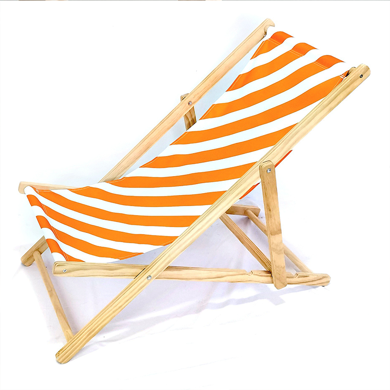 Moderne Minimalistisk Rektangulær Oxford Stoff Solid Furu Utendørs Strandstol Sammenleggbar Recliner Ryggstøtte For Utendørs | Luvikno