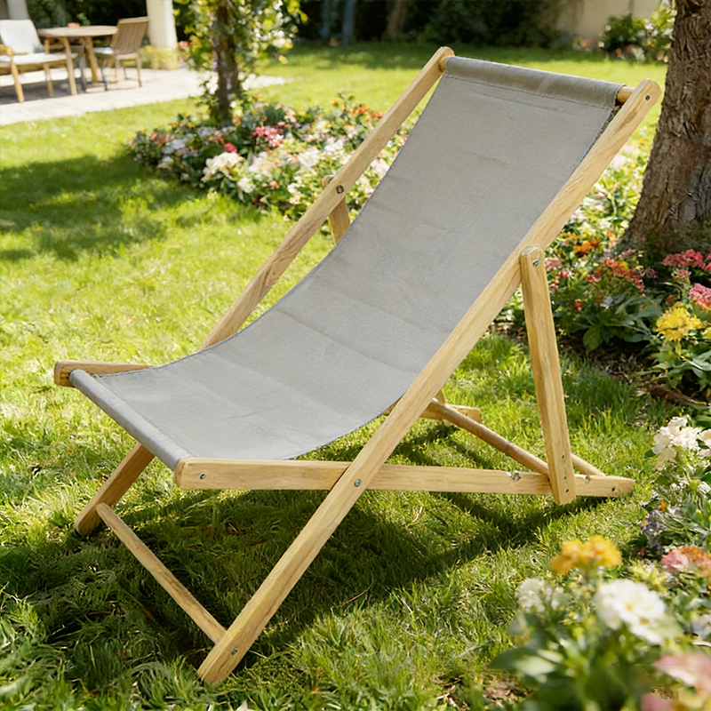 Moderne Minimalistisk Rektangulær Oxford Stoff Solid Furu Utendørs Strandstol Sammenleggbar Recliner Ryggstøtte For Utendørs | Luvikno