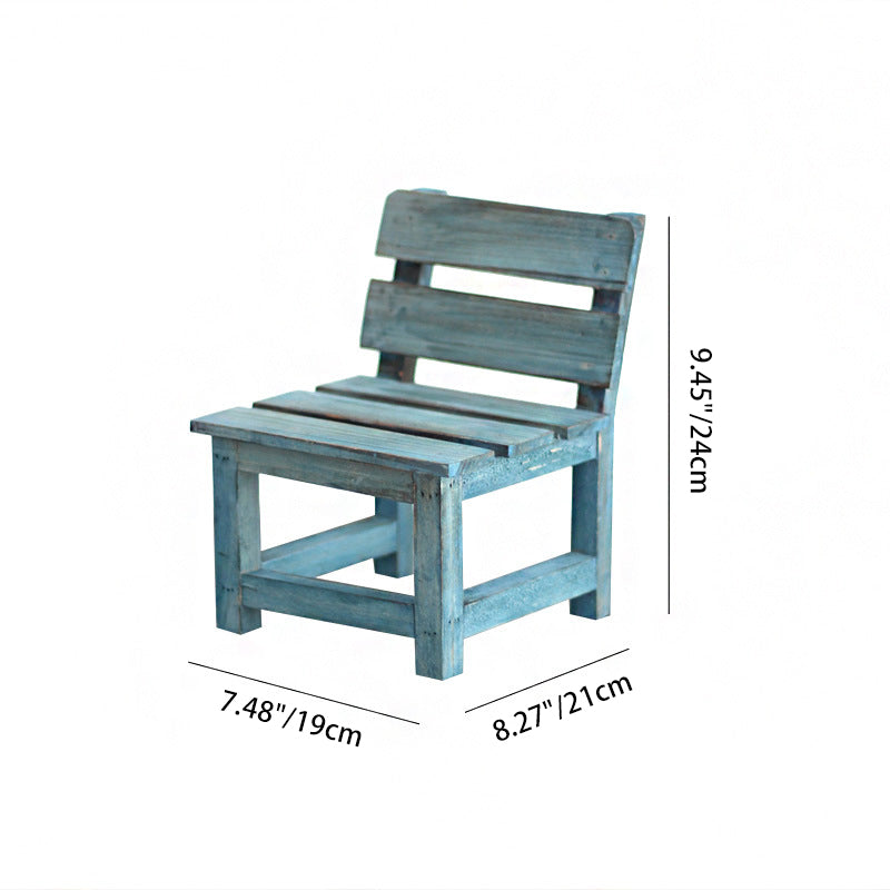Moderne minimalistisk rektangulær solid tre lav krakk ryggstøtte dekorativt tegneseriedesign for hage | Luvikno