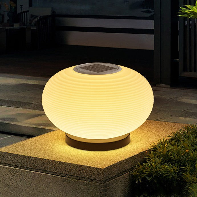 Moderne Minimalistisk PE Oval LED Sol & Vanntett Utebelysning For Hage & Terrasse | Luvikno