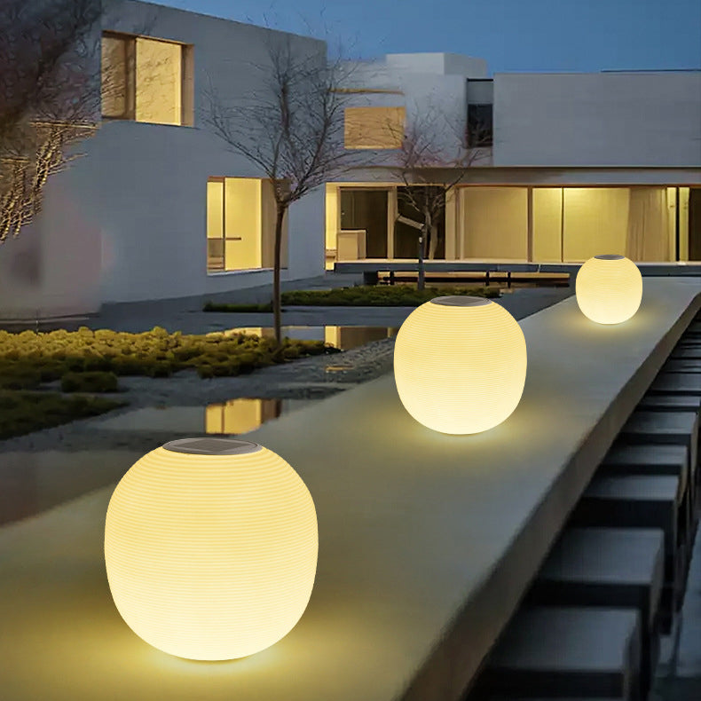 Moderne Minimalistisk PE Oval LED Sol & Vanntett Utebelysning For Hage & Terrasse | Luvikno