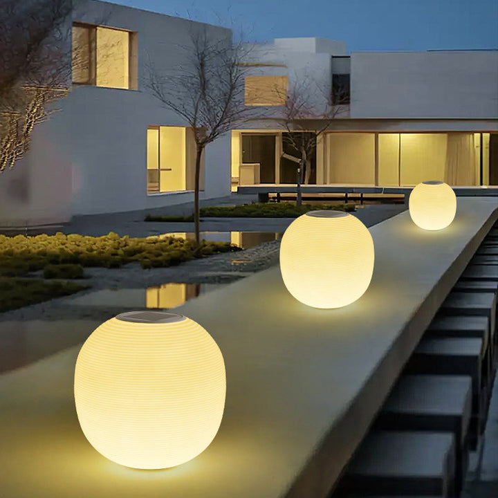 Moderne Minimalistisk PE Oval LED Sol & Vanntett Utebelysning For Hage & Terrasse | Luvikno