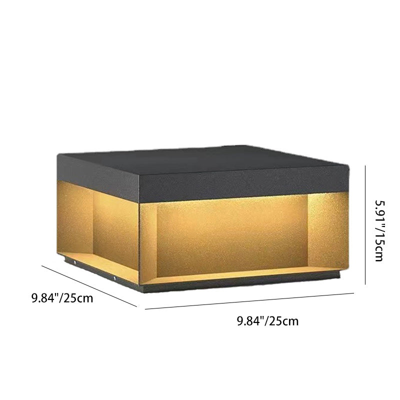 Moderne Minimalistiske Rustfritt Stål Firkantet LED Utendørs Lys Med Solenergi & Vanntette Funksjoner For Hage, Terrase, Port | Luvikno